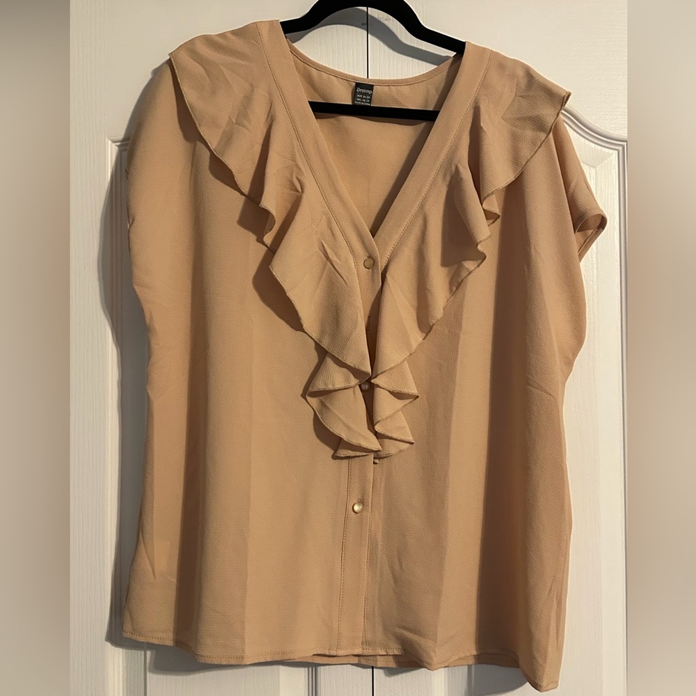 Women's Ruffled Tan Top